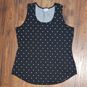 LuLaRoe Black and White Polka Dot Tank Top Sz XL